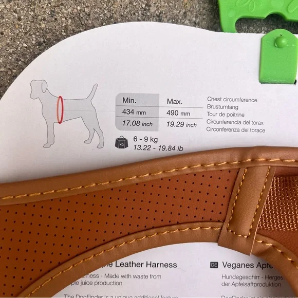 Curli Apple Leather Dog Harness - Brown - Picture 3 of 5